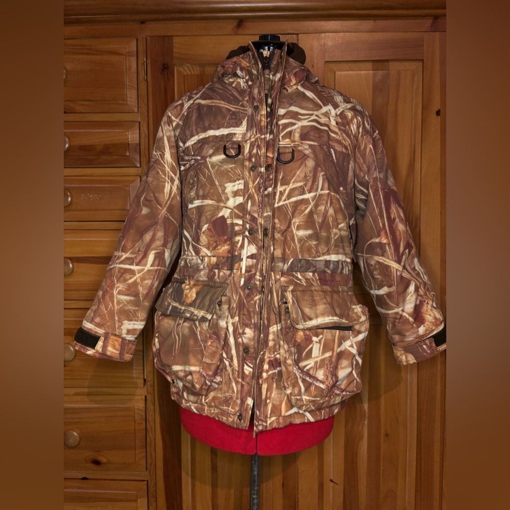 Cabela's Kids Brown Camouflage Puffer Jacket size medium EUC